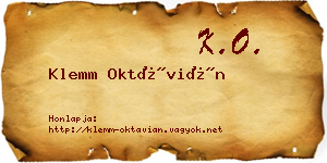 Klemm Oktávián névjegykártya